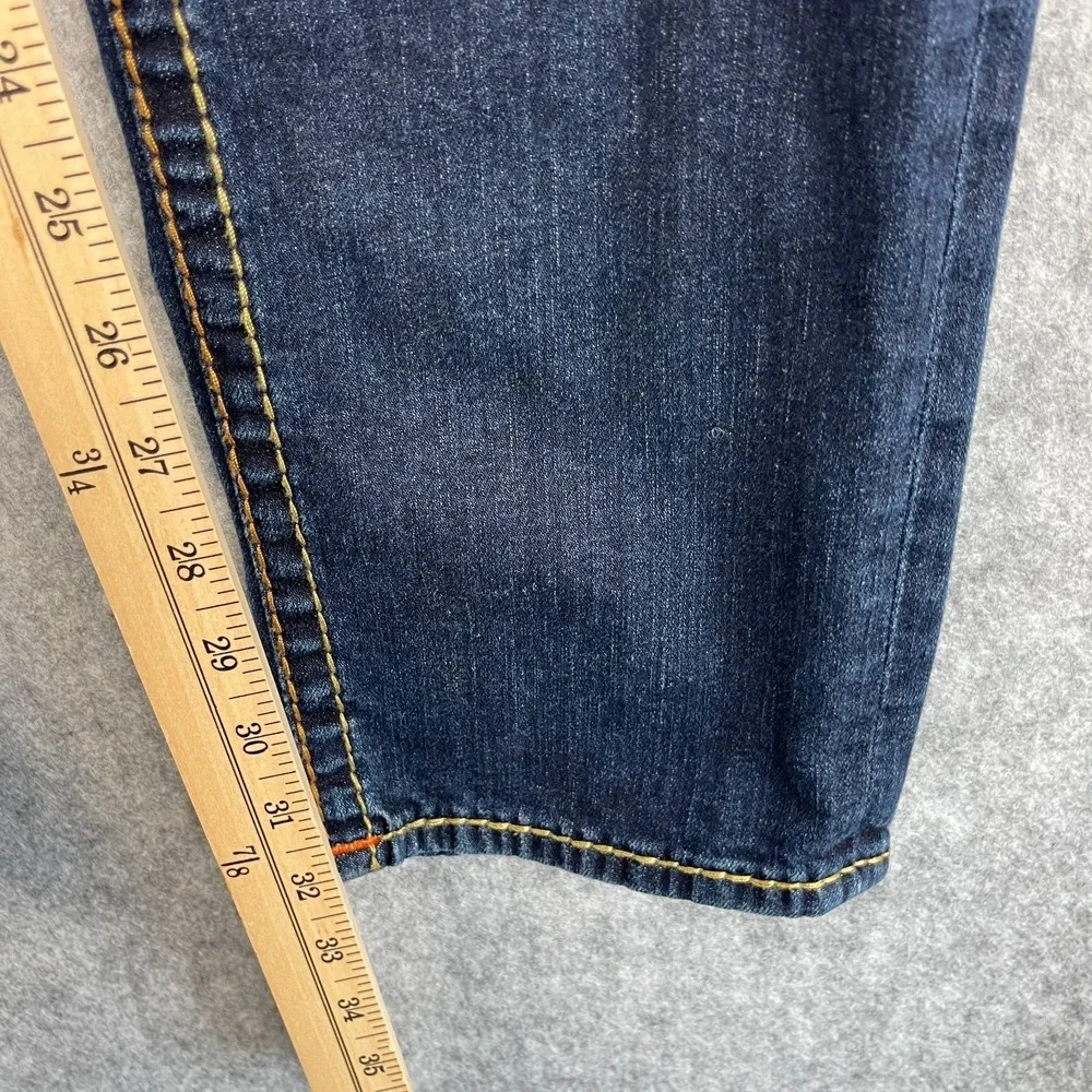 True Religion Geno Relaxed Slim Jeans Mens 31x32 Dark Wash Faded Denim